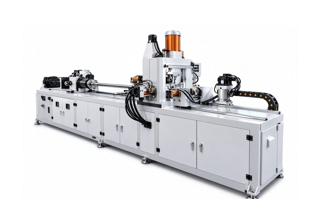 PC HVAC CDU Water Manifold Tee T Branch Making Forming Stainless Steel Header Pipe Hole Extrusion Punching Copper Tube Drilling Hole Flanging Collaring Machine